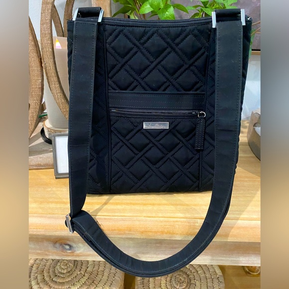 Vera Bradley Black Quilted Crossbody Purse - Picture 2 of 14